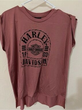 Harley-Davidson Dusty Rose Tee with Black Logo